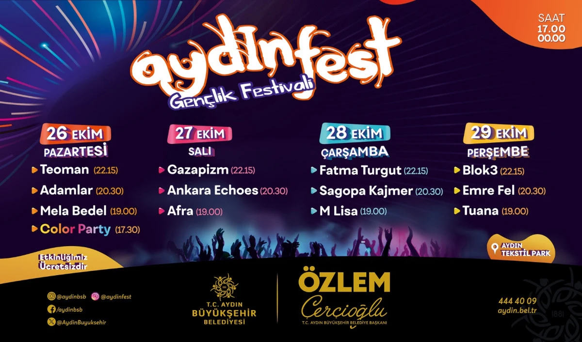 AYDINFEST İ&Ccedil;İN GERİ SAYIM BAŞLADI: BAŞKAN &Ccedil;ER&Ccedil;İOĞLU T&Uuml;M VATANDAŞLARI FESTİVALE DAVET ETTİ