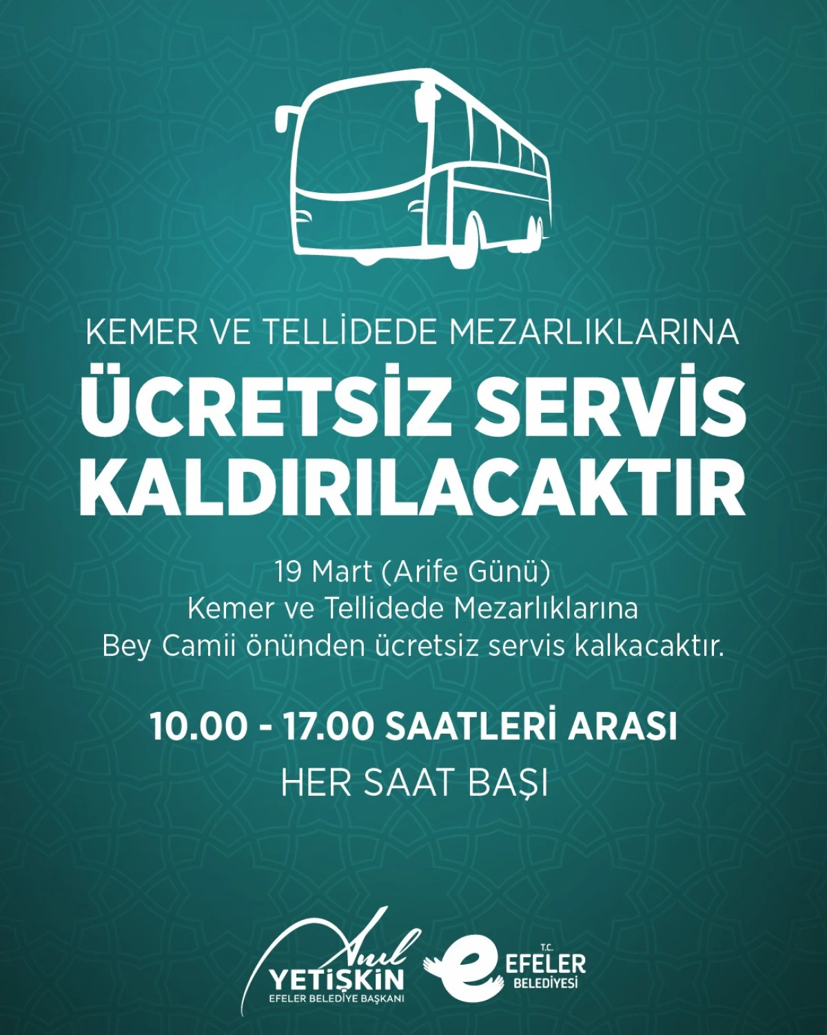 BAŞKAN ANIL YETİŞKİN&rsquo;DEN ARİFE G&Uuml;N&Uuml; ANLAMLI ULAŞIM DESTEĞİ