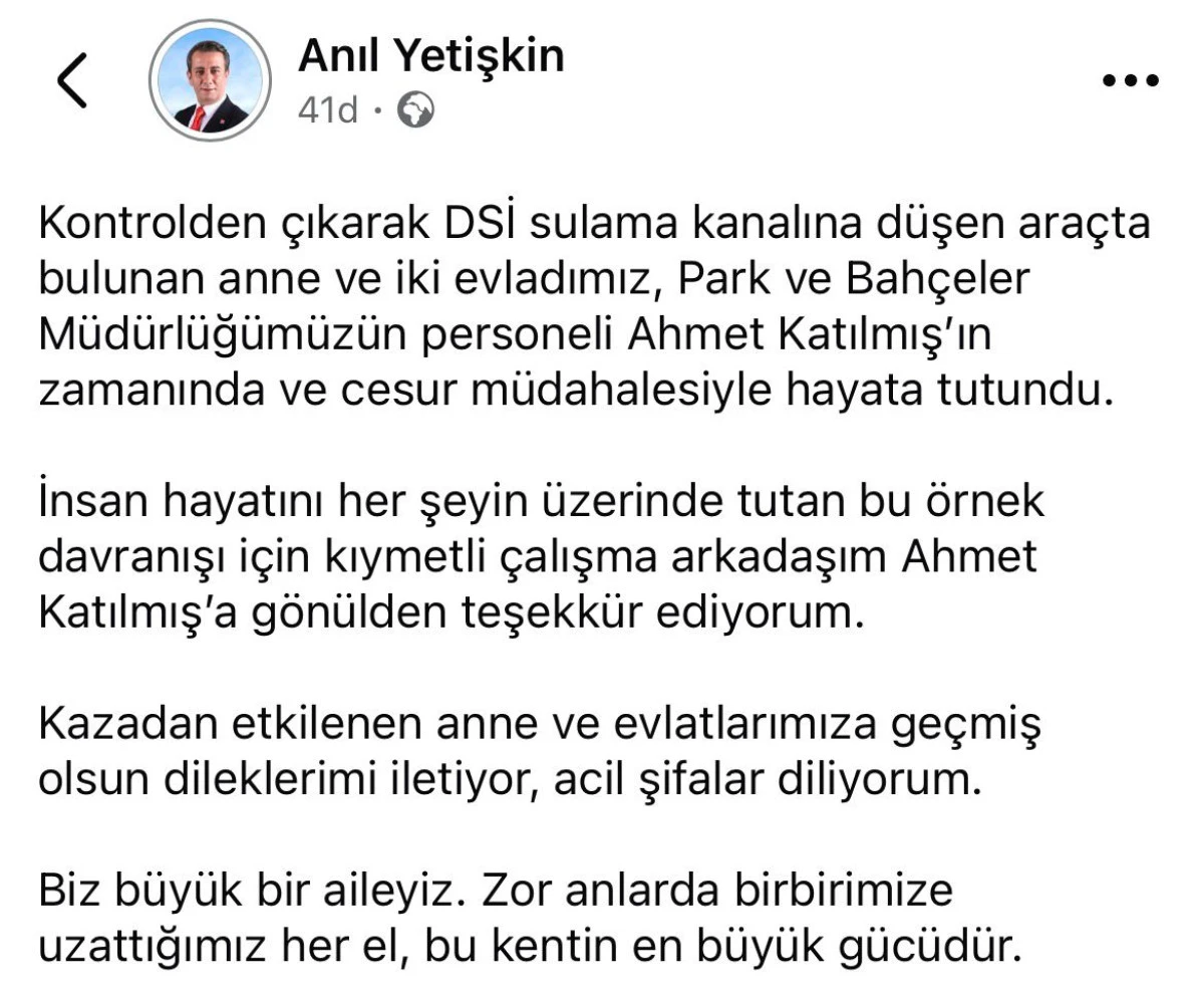 BAŞKAN ANIL YETİŞKİN&rsquo;DEN KAHRAMAN EKİBE TEBRİK: "BU KENTİN EN B&Uuml;Y&Uuml;K G&Uuml;C&Uuml; BİRLİKTELİĞİMİZDİR"