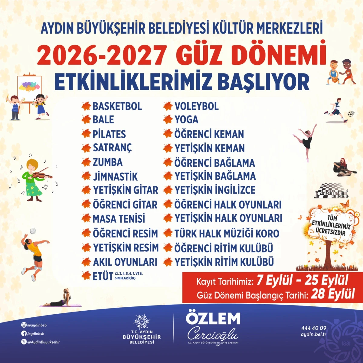 BAŞKAN &Ccedil;ER&Ccedil;İOĞLU AYDINLILARI SPOR, SANAT VE EĞİTİMLE BULUŞTURUYOR