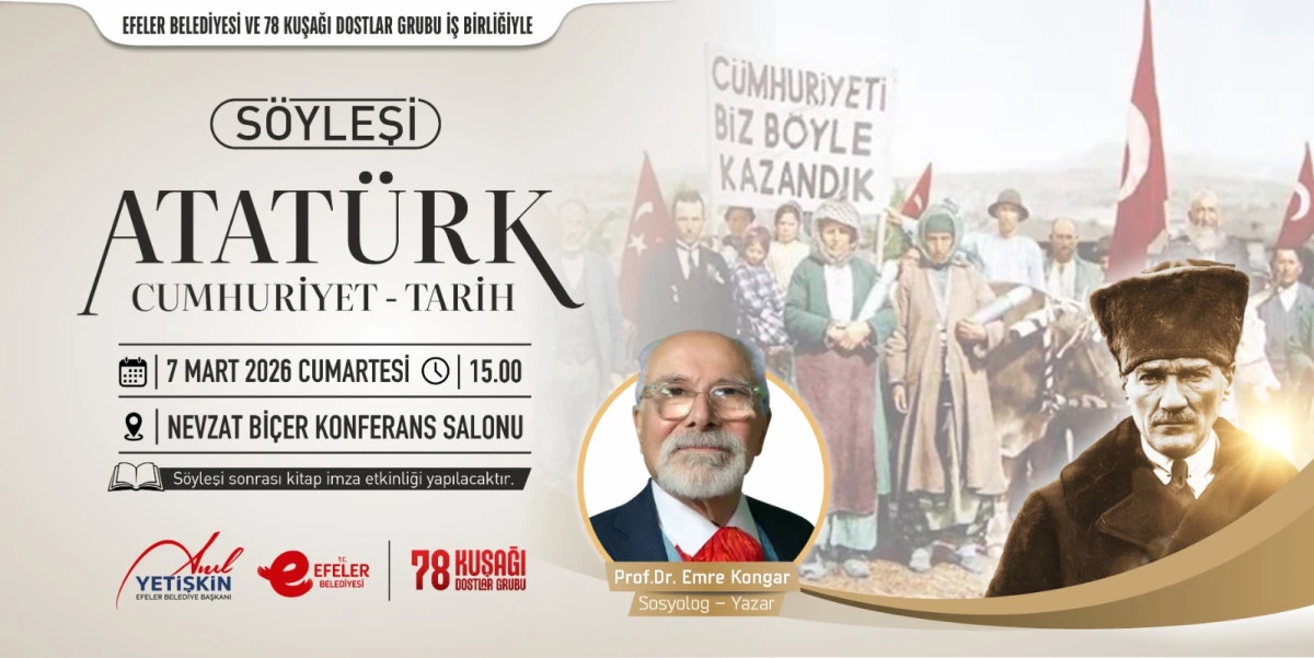 BAŞKAN YETİŞKİN&rsquo;DEN CUMHURİYET BULUŞMASI EMRE KONGAR EFELER&rsquo;DE