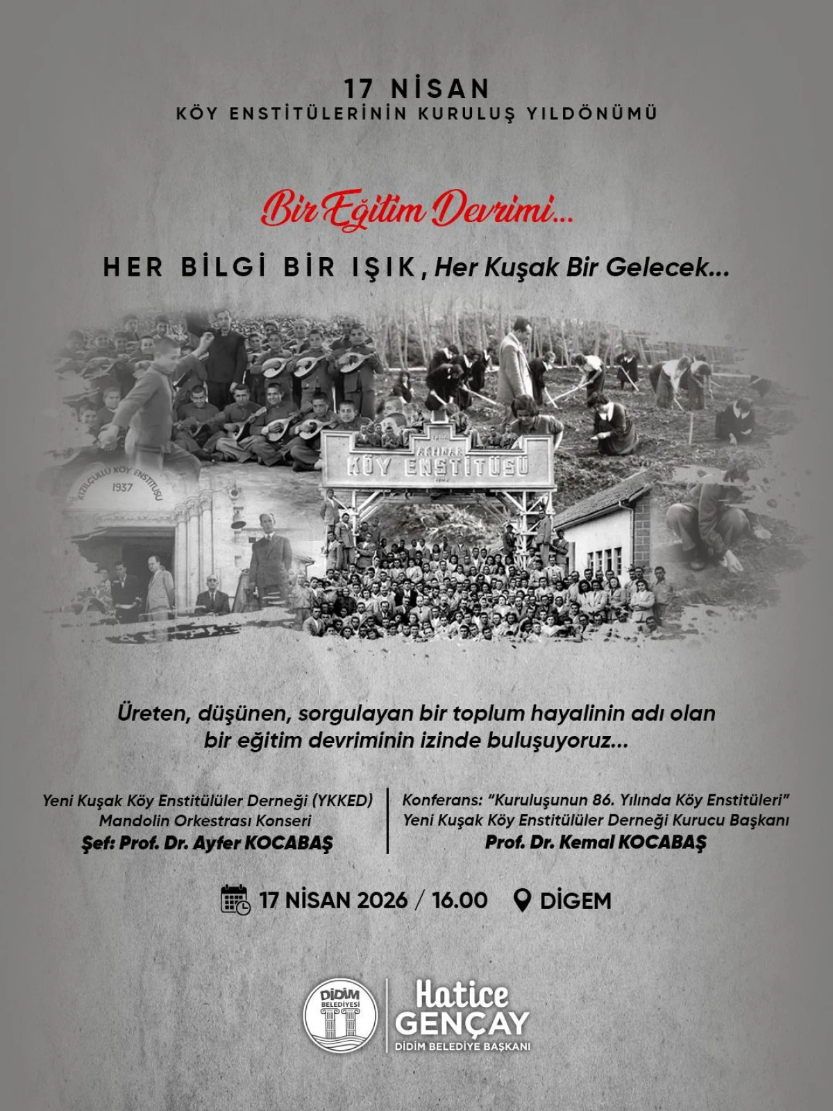 DİDİM BELEDİYESİ &lsquo;KURULUŞUNUN 86. YILINDA K&Ouml;Y ENSTİT&Uuml;LERİ&rsquo; PANELİ D&Uuml;ZENLİYOR