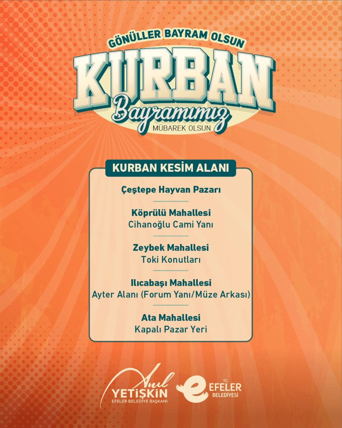 EFELER&rsquo;DE KURBAN KESİM NOKTALARI BELİRLENDİ