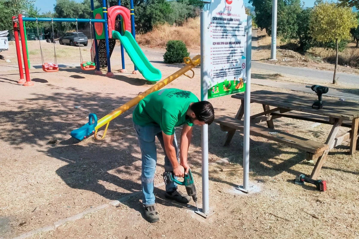 EFELER&rsquo;İN &Ccedil;OCUK PARKLARINDA G&Uuml;VENLİK MESAİSİ