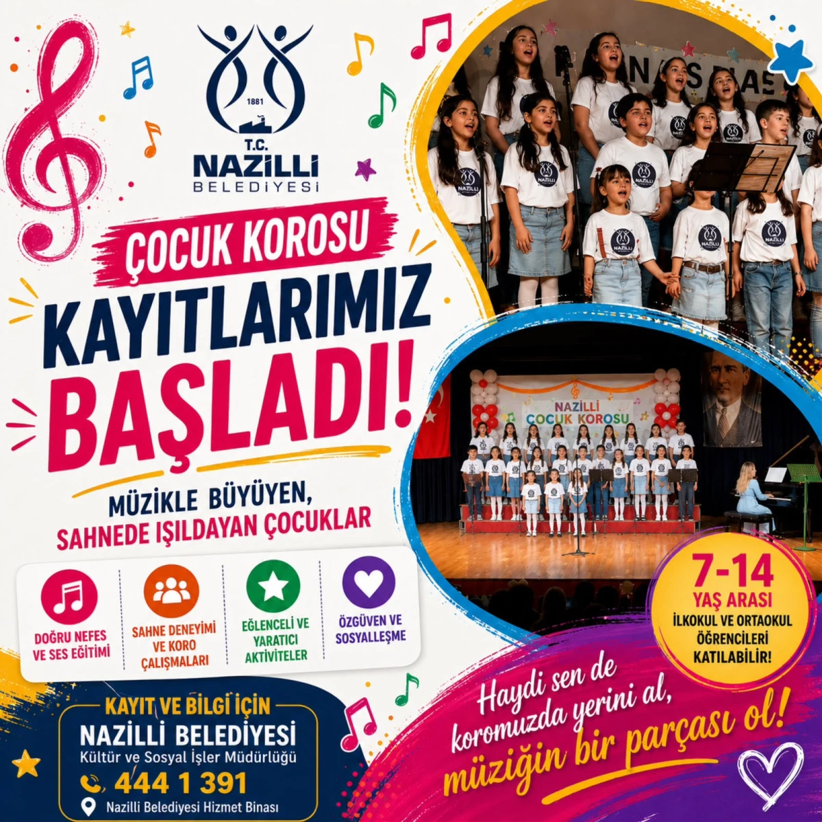NAZİLLİ BELEDİYESİ &Ccedil;OCUK KOROSU YENİ YETENEKLERİNİ BEKLİYOR