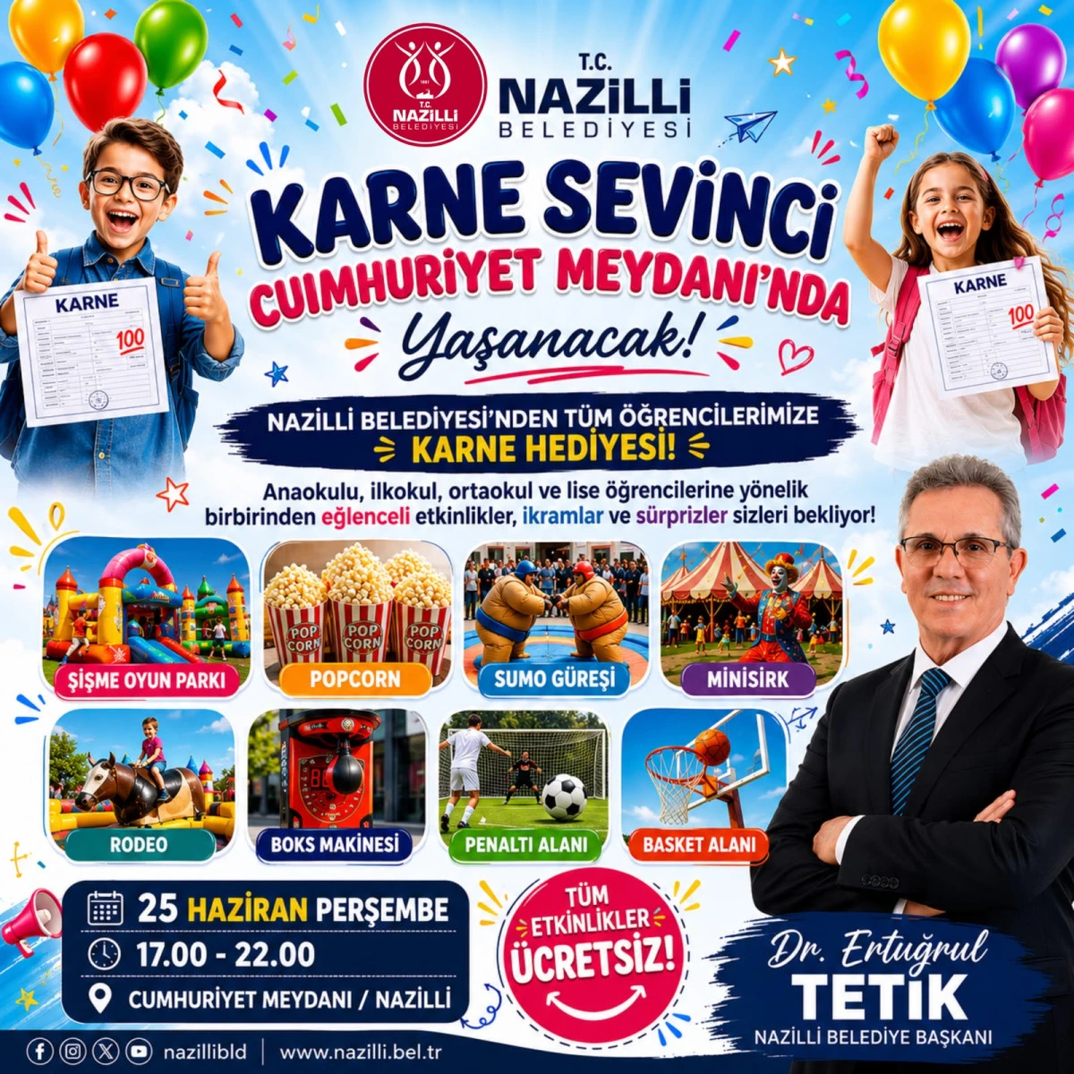 Nazilli Belediyesi&rsquo;nden &Ouml;ğrencilere Karne Hediyesi: 