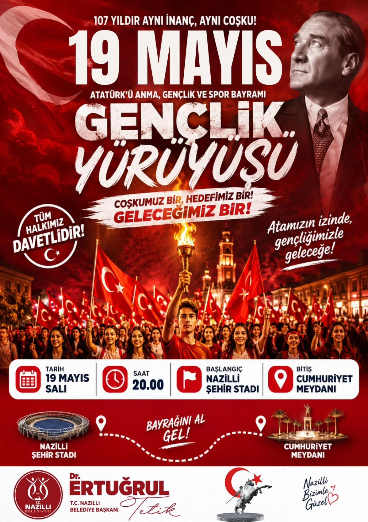 NAZİLLİ&rsquo;DE 19 MAYIS COŞKUSU