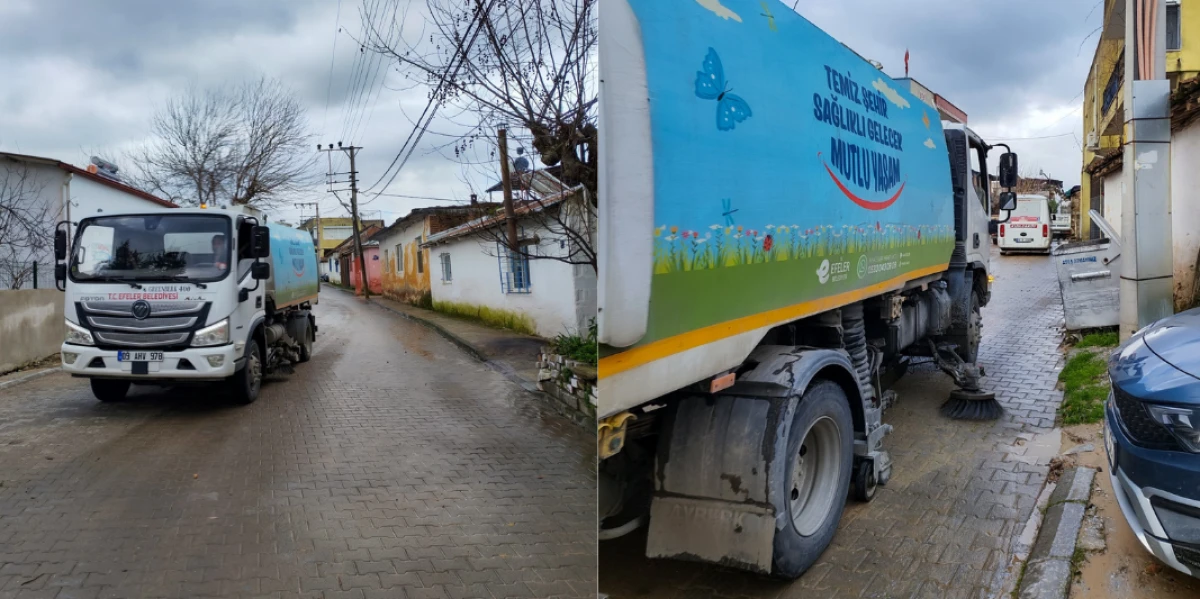 YOĞUN YAĞIŞIN ARDINDAN EFELER BELEDİYESİ SAHADA